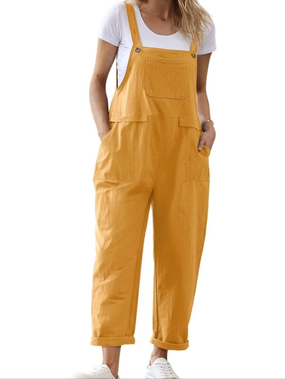 Women Long Casual Loose Bib Pants Romper
